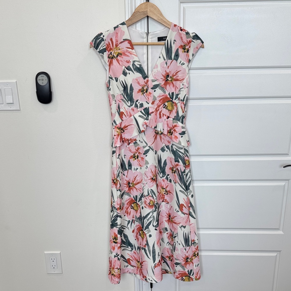 Cue Women’s Dress Floral Midi Spring Summer Wedding Party Luxury Brand High End
